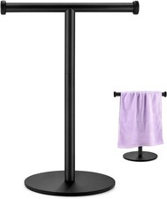 Hand Towel Holder, Matte Black Bathroom Towel Racks, Countertop Towel Stand,