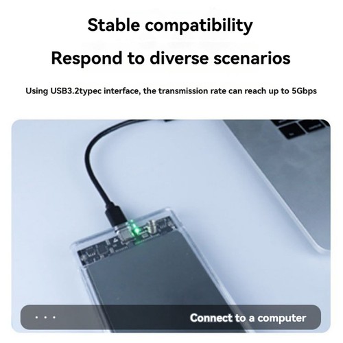 Typ C HDD-Gehäuse 2,5 SATA SSD Festplattengehäuse Externes Gehäuse Tra9363 - Bild 10 von 10