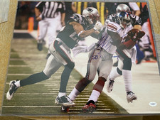 Autographed/Signed Mario Manningham Giants Super Bowl Catch 16x20 Photo JSA COA