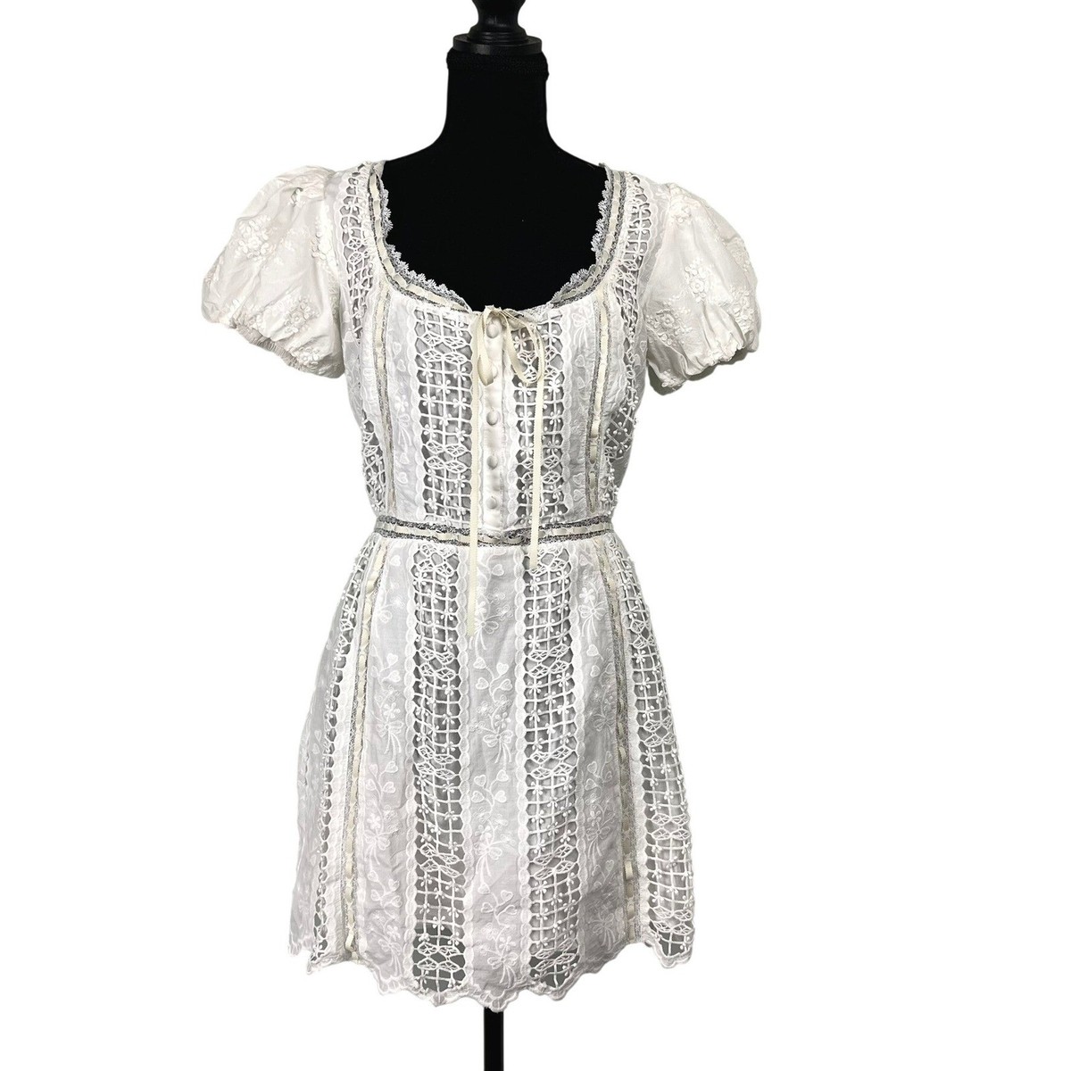chinese dress ladies White Lace Up Milkmaid Maxi Dress – Ragstock main image 0