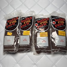 Red Heart Bulky Rug Yarn 612 Brown Coats and Clark Lot of 4 NOS