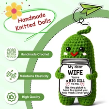 Crochet Pickle Gift for Wife, Funny Anniversary or Birthday Gift from Husband