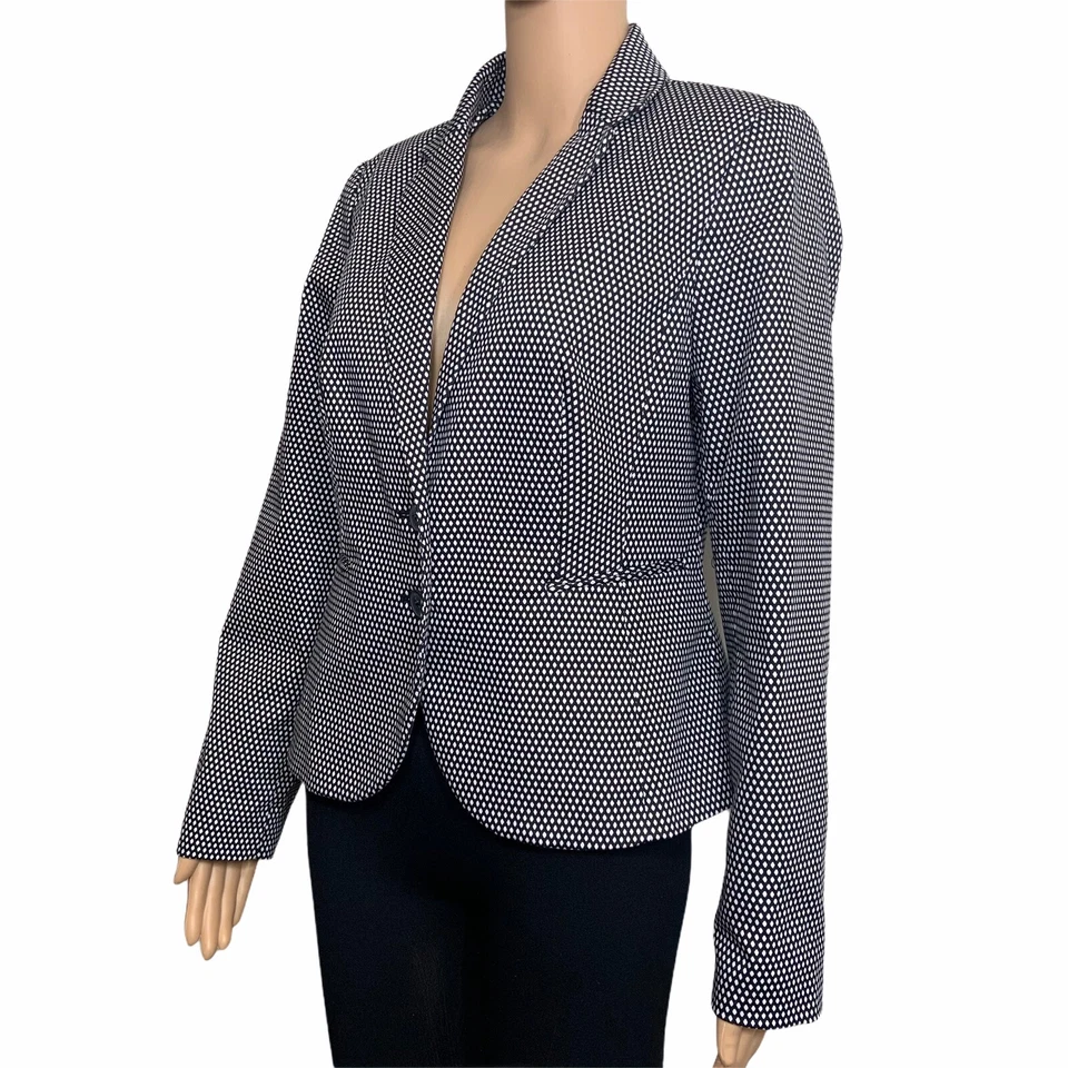 Blazer W Worthington Talla 10 Blanco y Negro RN # 93677 Forro 100% Poliéster Foto 2 de 4