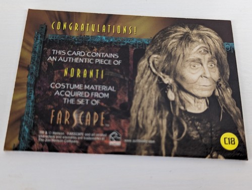 Farscape Season 4 Costume Relic Card C18 Noranti - Melissa Jaffer - Picture 2 of 2