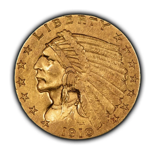 1910 G$2.50 Indian Head Gold Quarter Eagle - Some Luster - XF/AU - SKU-G2885