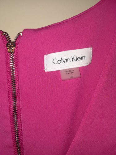 Ladies Calvin Klein Pink Sleeveless V Neck Tie Front Dress Size 16 - Picture 4 of 5