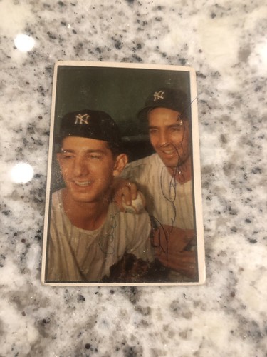 AUTOGRAPHED 1953 BOWMAN BILLY MARTIN PHIL RIZZUTO #93 SIGNED CARD JSA COA - Picture 2 of 11