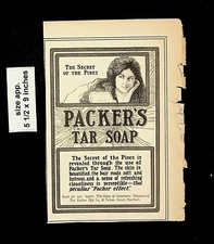 1902 Packer's Tar Soap Vintage Print Ad 17721