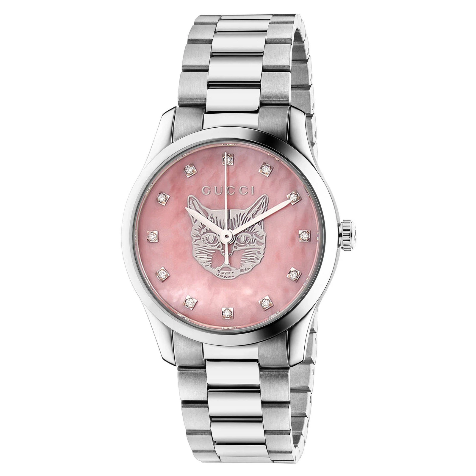 Montre femme Gucci à cadran rose intemporel   YA1265025