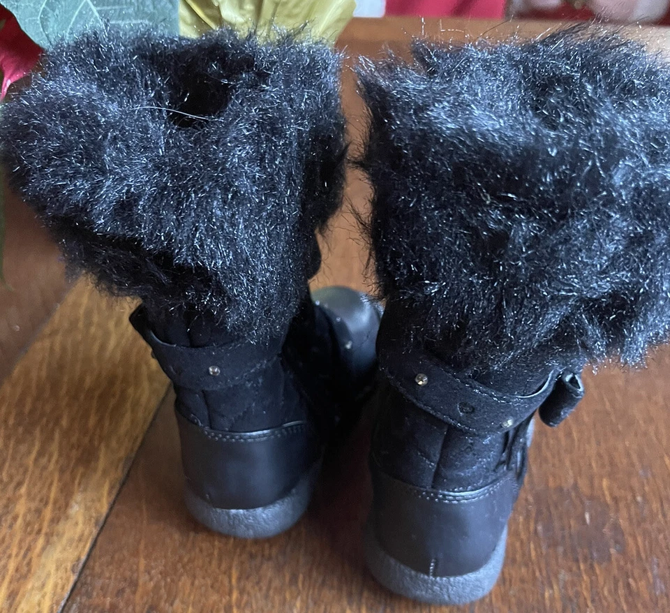 Botas de invierno negras Canyon River Blues Fiona CRB para niñas pequeñas de piel sintética talla 6 Foto 3 de 4