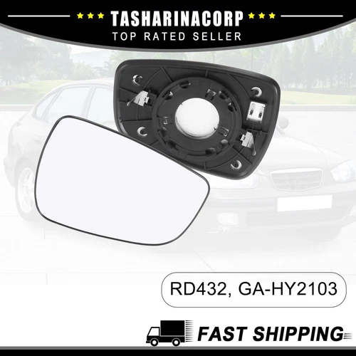 Right Passenger Side Heated Mirror Glass for Hyundai Elantra 2011-13 w/ Backing