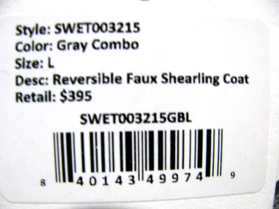Abrigo parka reversible de piel sintética gris L S.N para mujer $395 Foto 4 de 4