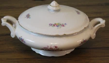 Vintage Bohemian Covered Tureen Dish w/ Handles & Lid – Floral Design