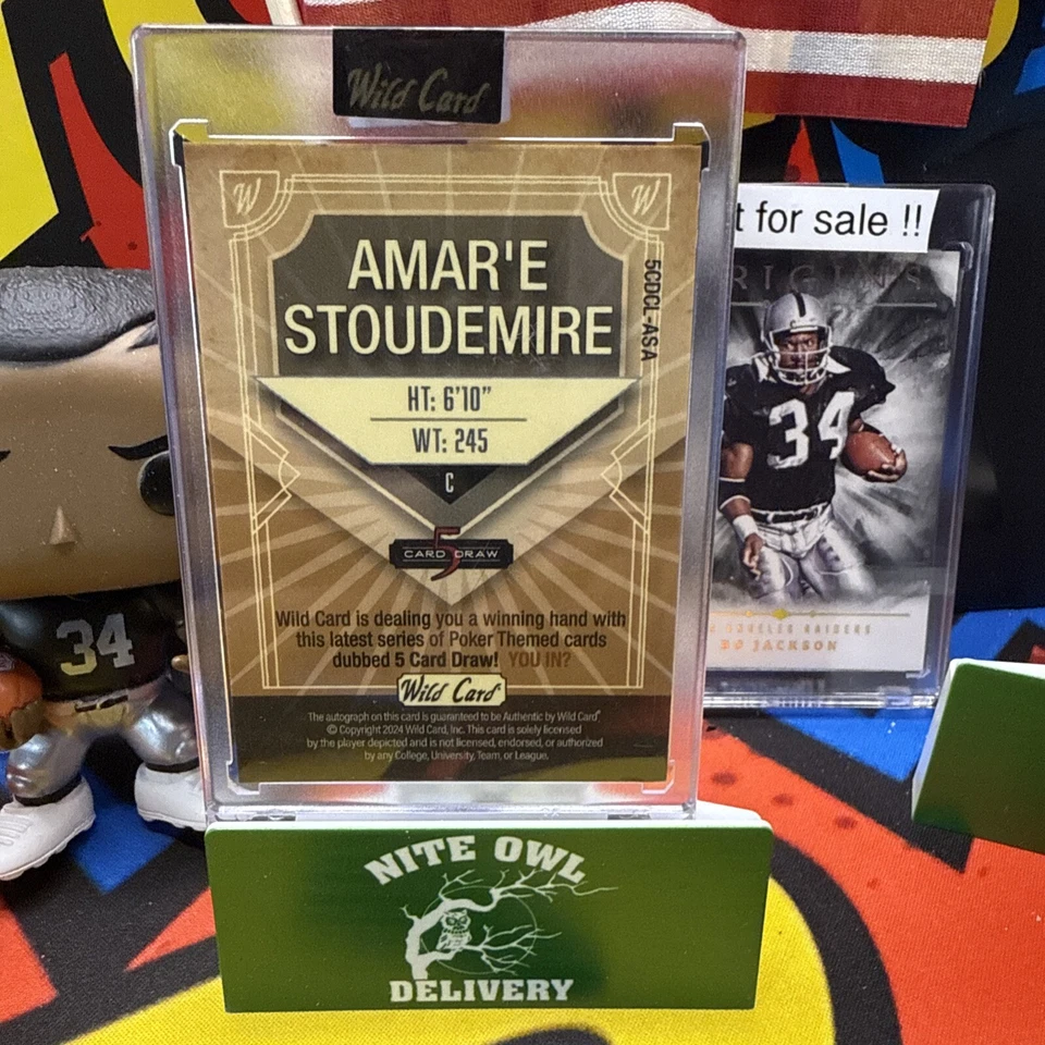 Wild Card 2024 5 карт Draw Amar'e Stoudemire 1/1 ОДНА ИЗ ОДНОЙ с автографом. New York Knick - Изображение 4 из 4