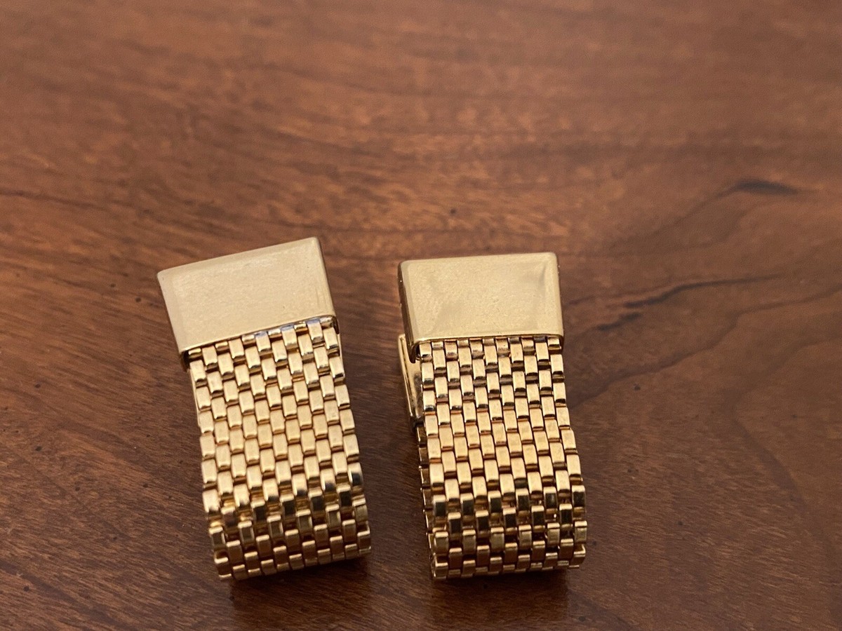 Swank Gold Tone Mesh Vintage 1930s Kum-A-Part Cufflinks | eBay