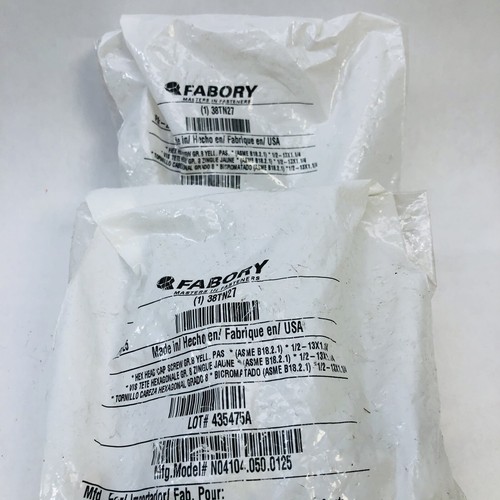 2 BAGS OF 25 FABORY 38TN27 1/2-13X1.1/4 HEX HEAD CAP YELLOW SCREW GARDE 8 (50) - Picture 5 of 6