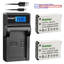 Kastar Battery LCD USB Charger for Kodak LB-070  Kodak Pixpro AZ901 Astro Zoom