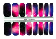 Nebula Sparkle Space Nail Polish Strips Press On Nail Sticker