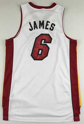 Miami Heat NBA #6 LeBron James Adidas stitched sewn swingman