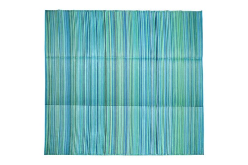 Indoor Outdoor Recycled Plastic Rug Mat | Waterproof, Reversible | Cancun Aqua - Picture 3 of 9