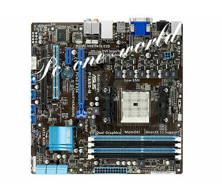 Asus F1A55-M Motherboard AMD A55 Socket FM1 DDR3 DIMM USB2.0 DVI VGA Micro ATX - Image 3 of 3
