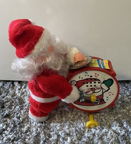Vintage 10" Life Like Walking Santa Claus Drummer, mit Box, NUR MUSIK FUNKTIONIERT - Bild 6 von 7