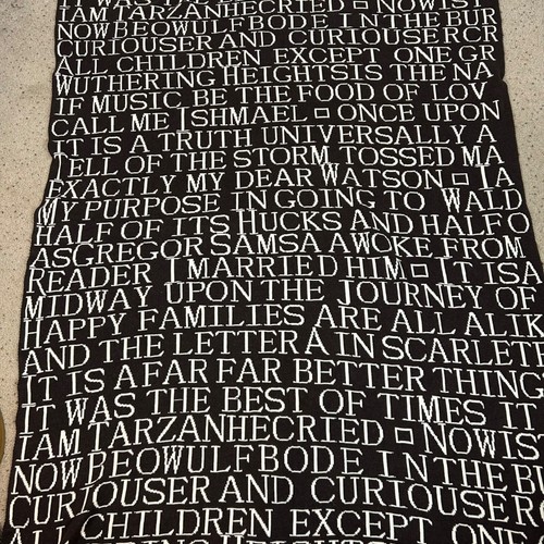 Barnes & Noble Punctuate Literary Quotes Knit Cotton Blanket 60" x 50" - Picture 3 of 5