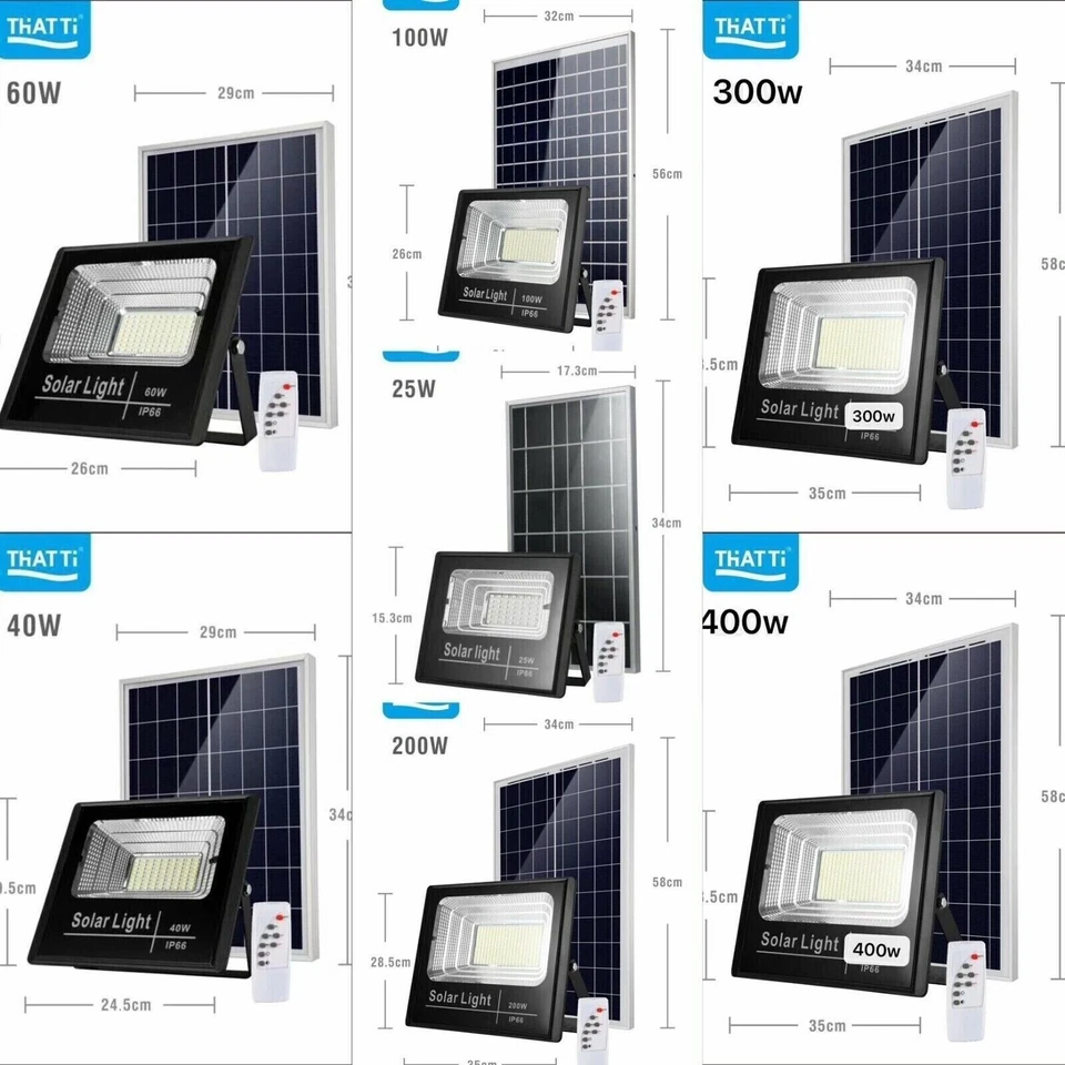 FARO LED CON PANNELLO SOLARE CREPUSCOLARE DA 25W-40W-60W-100W-300W-400W 500 - Immagine 4 di 4