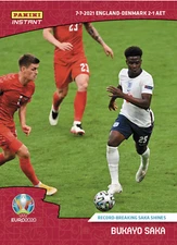 BUKAYO SAKA EURO 2020 SEMIFINALS ENGLAND RECORD BREAKING PANINI INSTANT CARD #59
