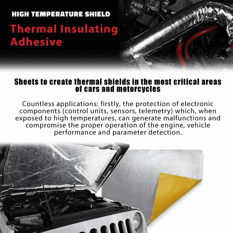 Foglio Paracalore Termo Isolante Adesivo per Moto 35 x 50 cm - Imagen 2 de 4