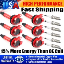 6x Ignition Bobina+ 6x Spark Plug For Ford Edge Lincoln Mazda CX-9 Mercury Sable