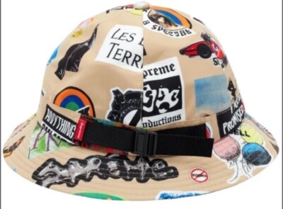 New Supreme GORE-TEX Bell Hat in Tan with Stickers, Size S/M