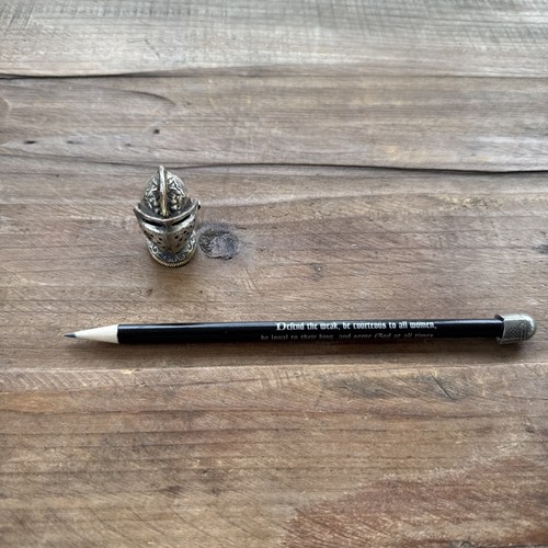Medieval Knight Pencil and Model Helmet Lot