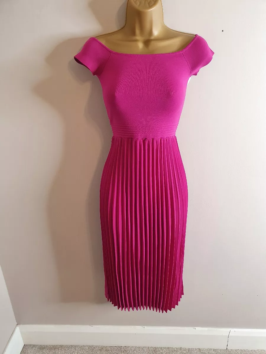 Ted Baker Reniqa Knitted Bodice Bardot Dress Ted Size 0 UK SIZE 6