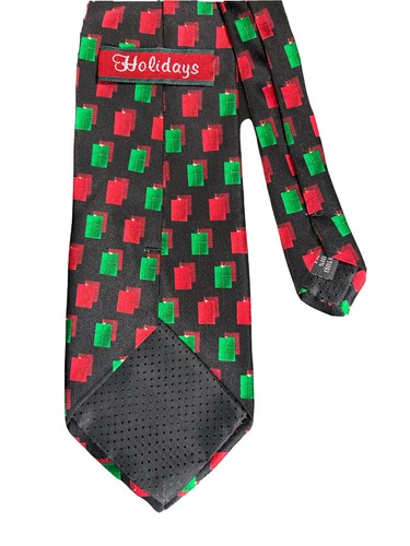 Holidays Christmas Pillar Candles Mens 100% Silk Tie Red Green Black - Picture 3 of 4