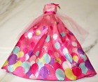 Barbie Doll Happy Birthday Doll Ballons Dress Gown C170