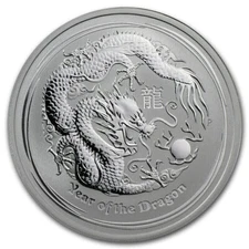 2012 1/2 oz Silver Australia Lunar Year of the Dragon~ w/ Perth Mint Capsule