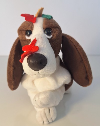 Hush Puppies Stuffed Basset Hound Dog Fall Leaves Autumn Pup Plush HTF 5" - Picture 1 of 6
