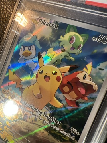 Pikachu 027 Sv:Scarlet & Violet Promo Paldea Evolved SVP Black Star Promo PSA 9 - Picture 3 of 6
