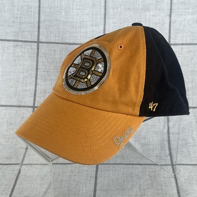 NWT Boston Bruins Adjustable Baseball Cap Hat W/ Sequin Logo 47 Brand
