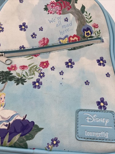 Loungefly Mini Rucksack Disney Alice im Wunderland hellblau Blumenprint - Bild 7 von 9