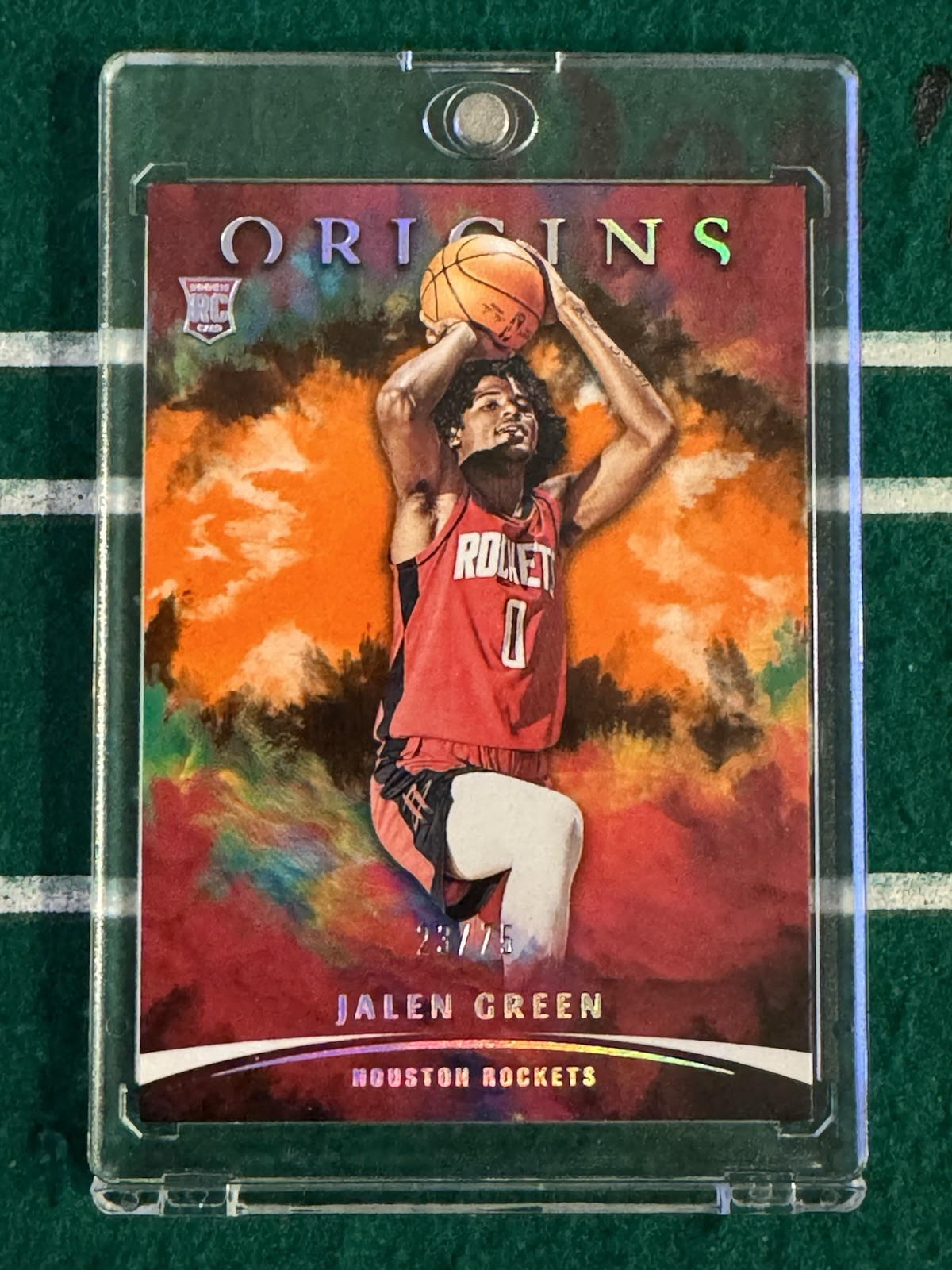 2021 ORIGINS Jalen Green Rookie Card!!! ORANGE PARALLEL #/75 HOUSTON ROCKETS!!!