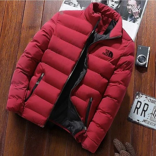 Men's Winter Parka Jacket Thick Warm Padded Coat Stand Collar Zipper Casual - product listing photo