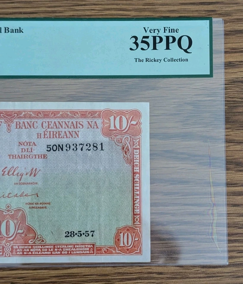 Republic of Ireland - Old 10 Shilling Note - 1957-1959 PCGS VF 35PPQ - Image 3 of 4