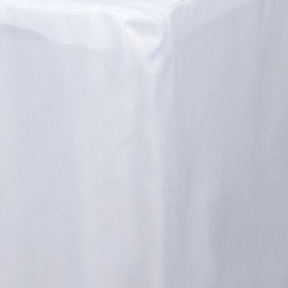 6 x 4 ft WHITE FITTED POLYESTER TABLE COVERS Tablecloths Tradeshow Catering SALE - Image 3 of 4