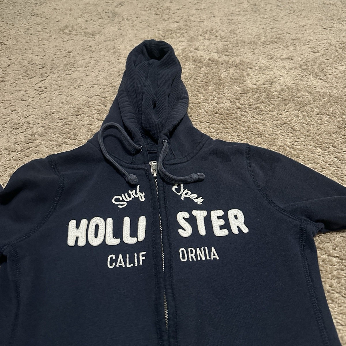 Vintage Hollister Hoodie Womens Small Full Zip Preppy Skater Y2K