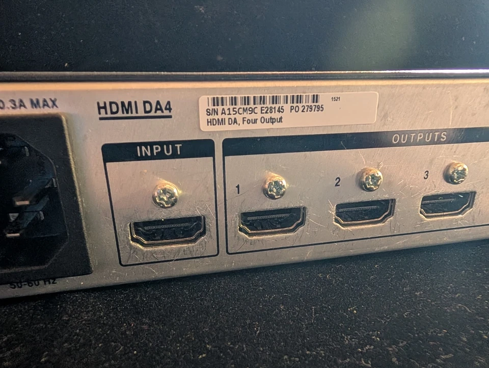 Extron HDMI DA4 HDMI Distribution Amplifier/with power cord/used - Image 4 of 4