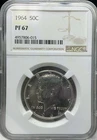 1964 KENNEDY SILVER HALF DOLLAR NGC PF67