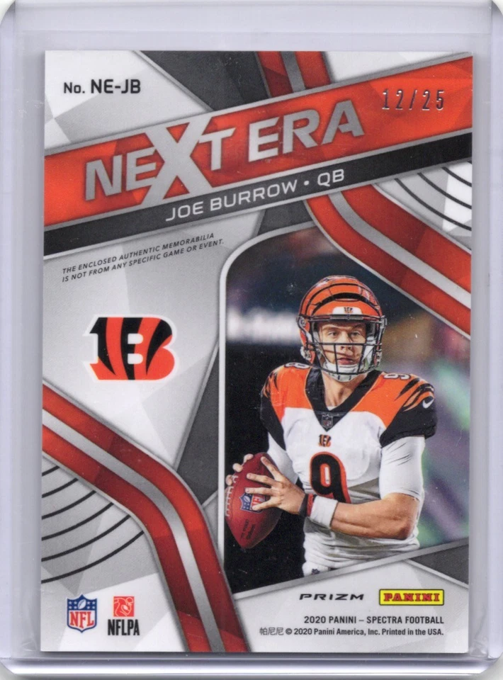 2020 Panini Spectra #NE-JB Joe Burrow Next Era Neon Pink #/25 - Image 2 of 2