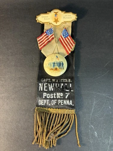 Antique Grand Army Of The Republic GAR Badge Capt. Newhall Post 07 Pa